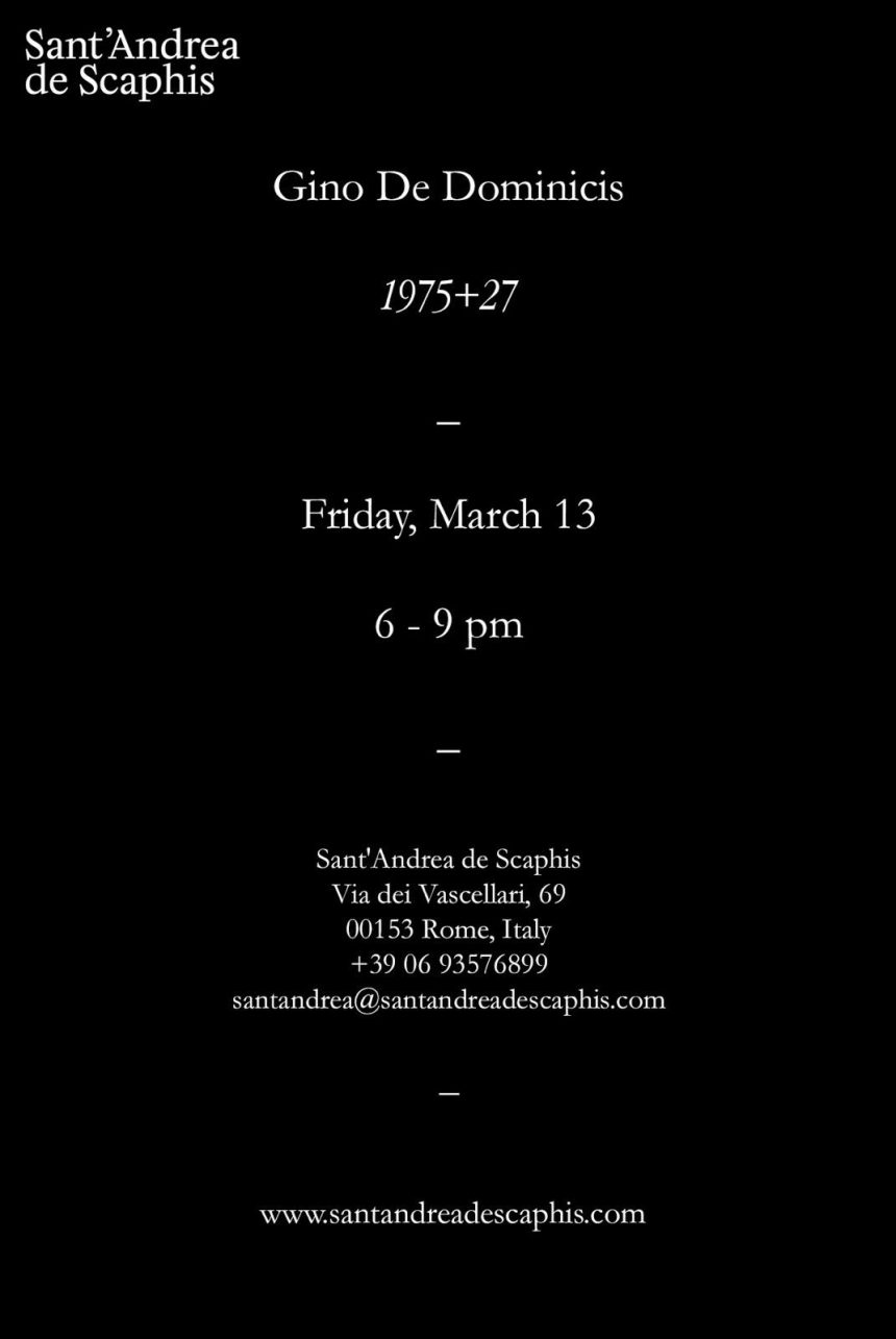 Gino De Domenicis at Sant’Andrea de Scaphis